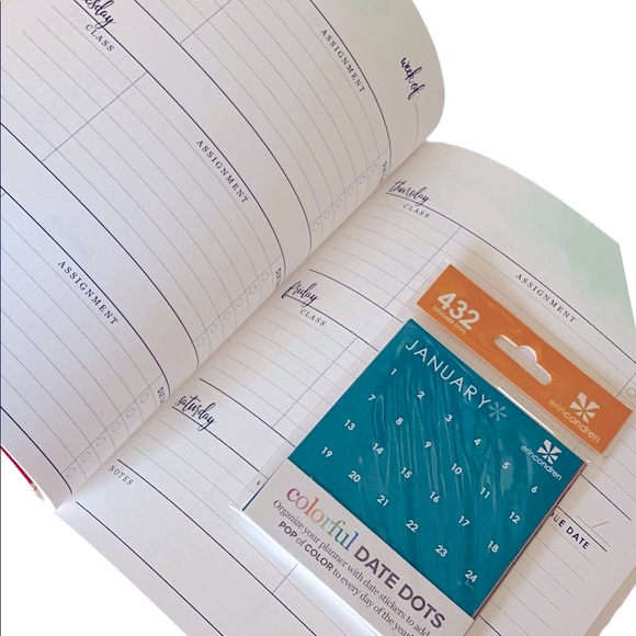 NEW Erin Condren Academic Planner - Orange Texas Hearts - Picture 5 of 7